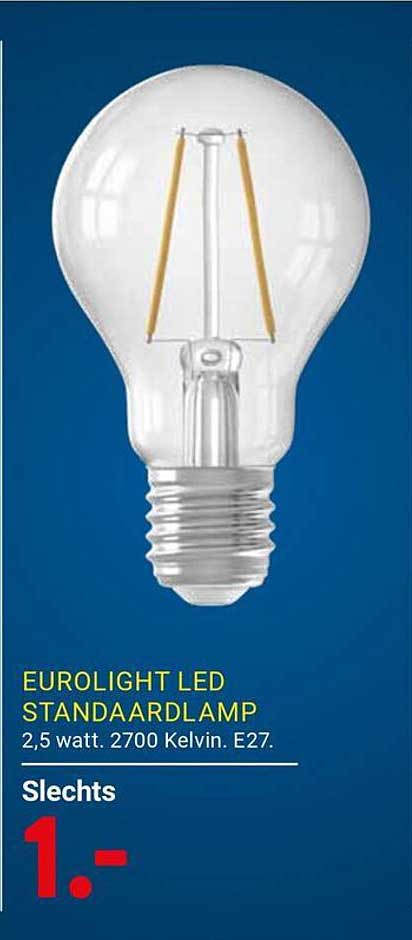 EUROLIGHT LED STANDAARDLAMP 2,5 watt. 2700 Kelvin. E27.