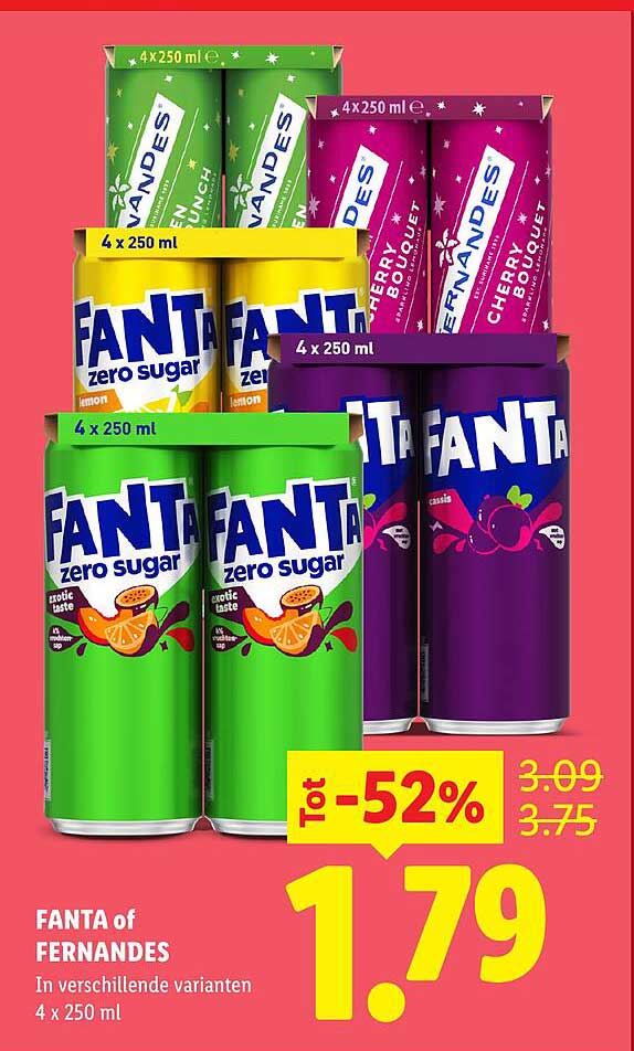 FANTA of FERNANDES In verschillende varianten 4 x 250 ml Tot -52%