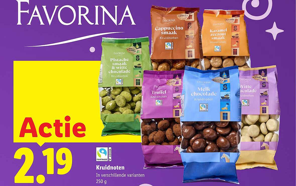 Favorina Kruidnoten in verschillende varianten 250 g