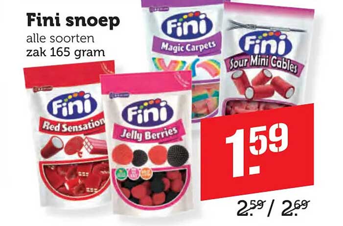 Fini snoep alle soorten zak 165 gram