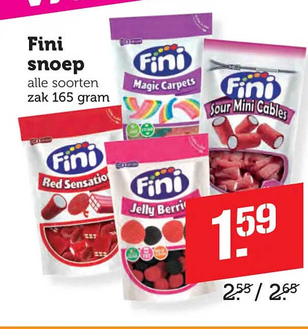 Fini snoep alle soorten zak 165 gram