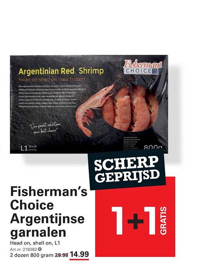 Fisherman’s Choice Argentijnse garnalen 1+1 gratis