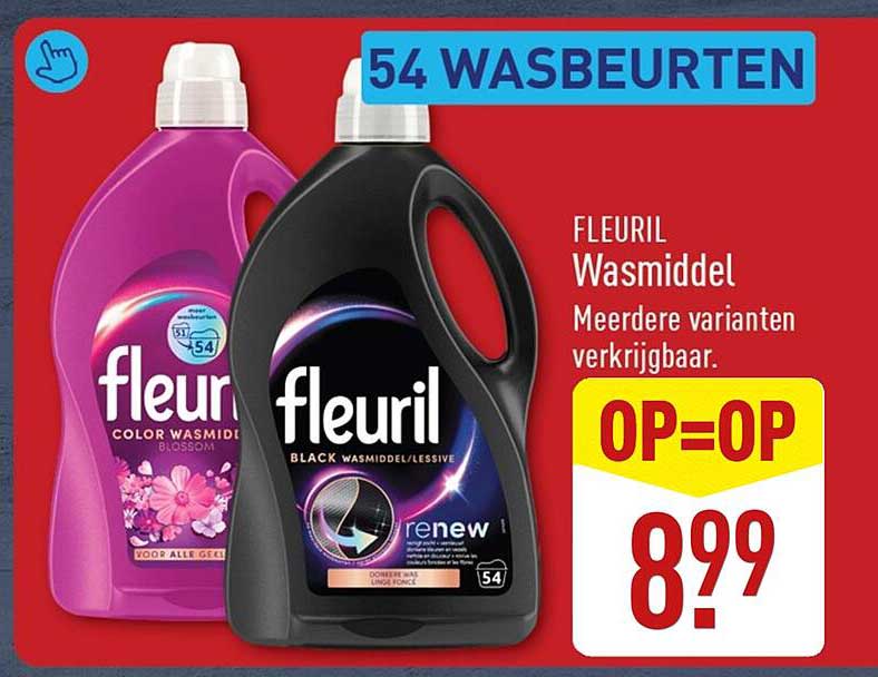 FLEURIL Wasmiddel Meerdere varianten verkrijgbaar. OP=OP 54 WASBEURTEN