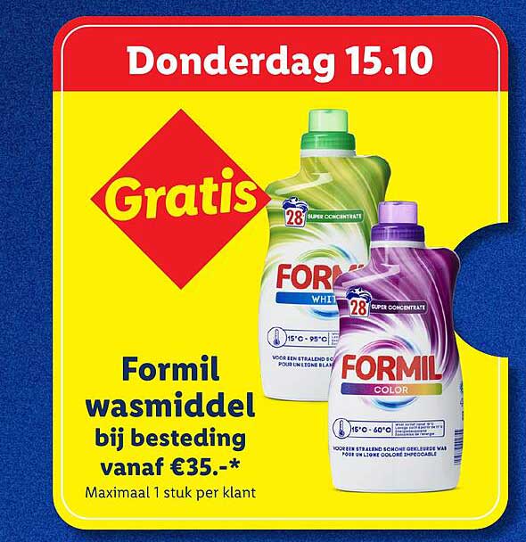 Formil wasmiddel bij besteding vanaf €35.-* Gratis
