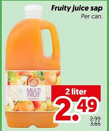 Fruity juice sap Per can.