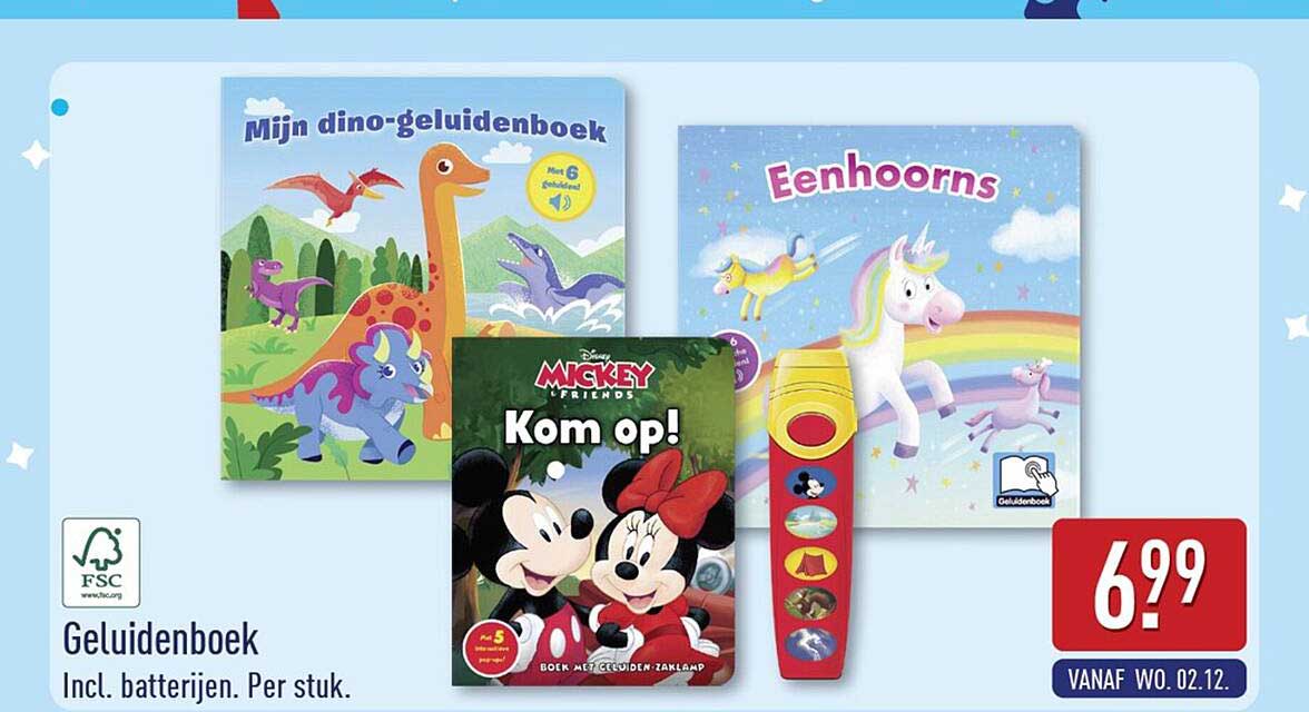 Geluidenboek Incl. batterijen. Per stuk.