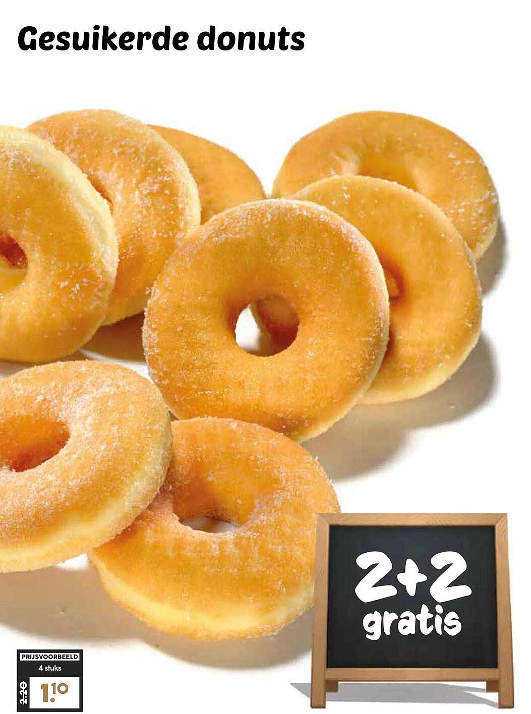 Gesuikerde donuts 2+2 gratis