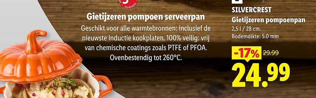 Gietijzeren pompoen serveerpan