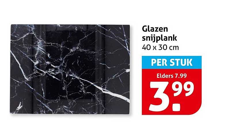 Glazen snijplank 40 x 30 cm