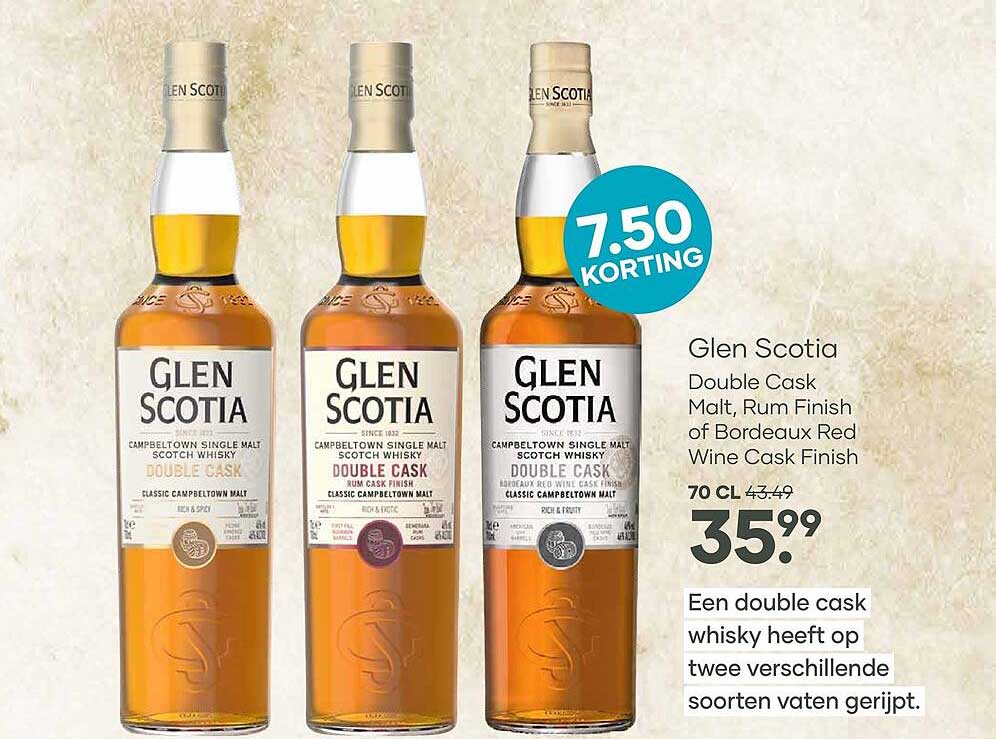 Glen Scotia Double Cask Malt, Rum Finish of Bordeaux Red Wine Cask Finish