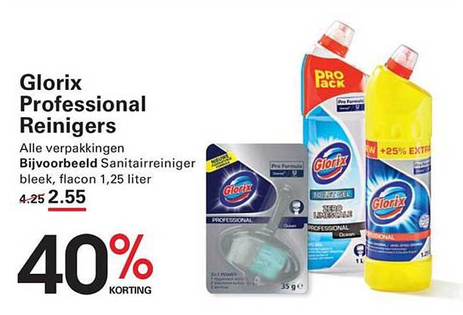 Glorix Professional Reinigers 40% korting