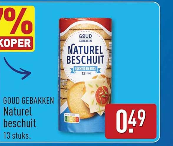 Goud Gebakken Naturel beschuit 13 stuks