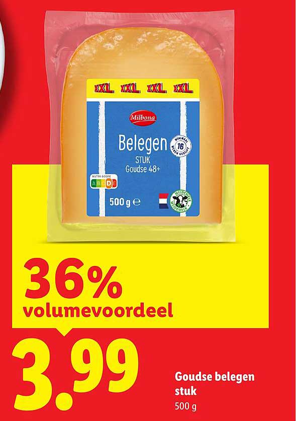 Goudse beleggen stuk 500 g 36% volumevoordeel