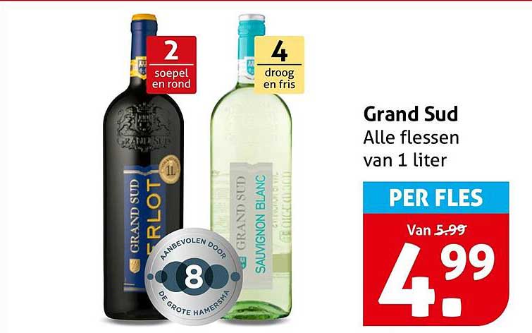 Grand Sud Alle flessen van 1 liter PER FLES