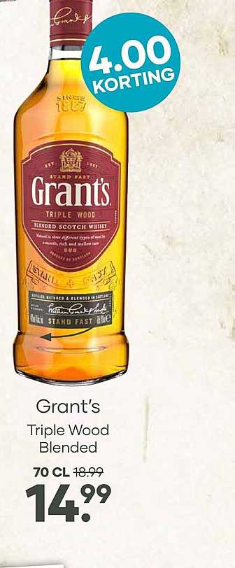 Grant's Triple Wood Blended 4,00 korting