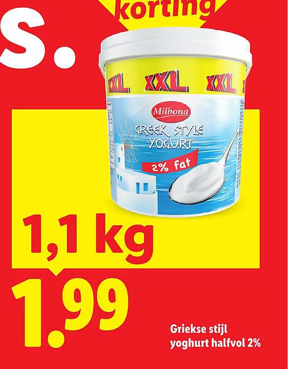 Griekse stijl yoghurt halfvol 2%