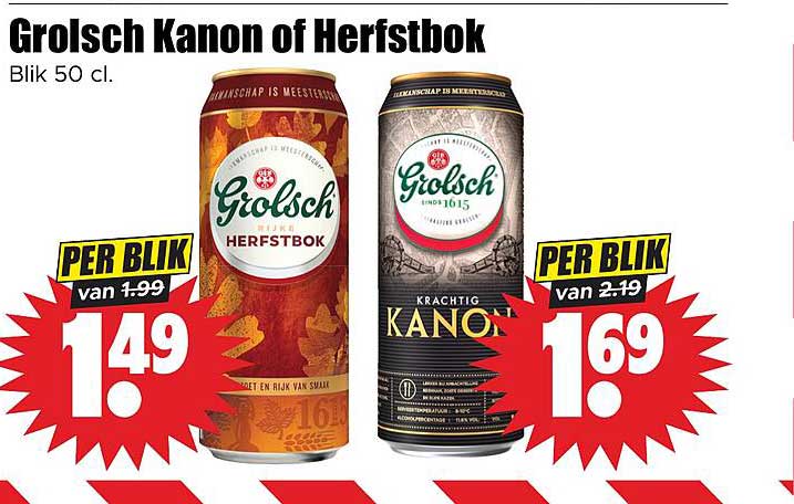 Grolsch Kanon of Herfstbok Blik 50 cl.