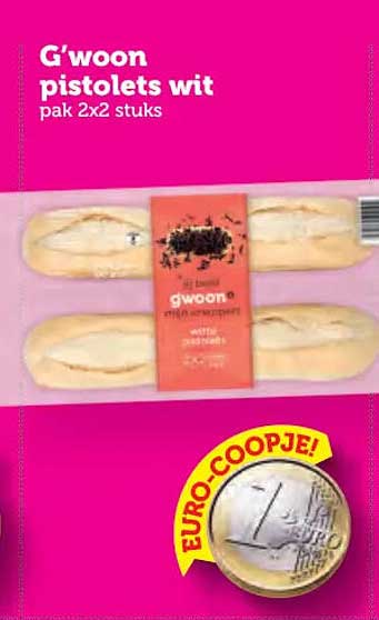 G'woon pistolets wit pak 2x2 stuks