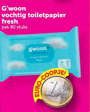 G'woon vochtig toiletpapier fresh pak 80 stuks