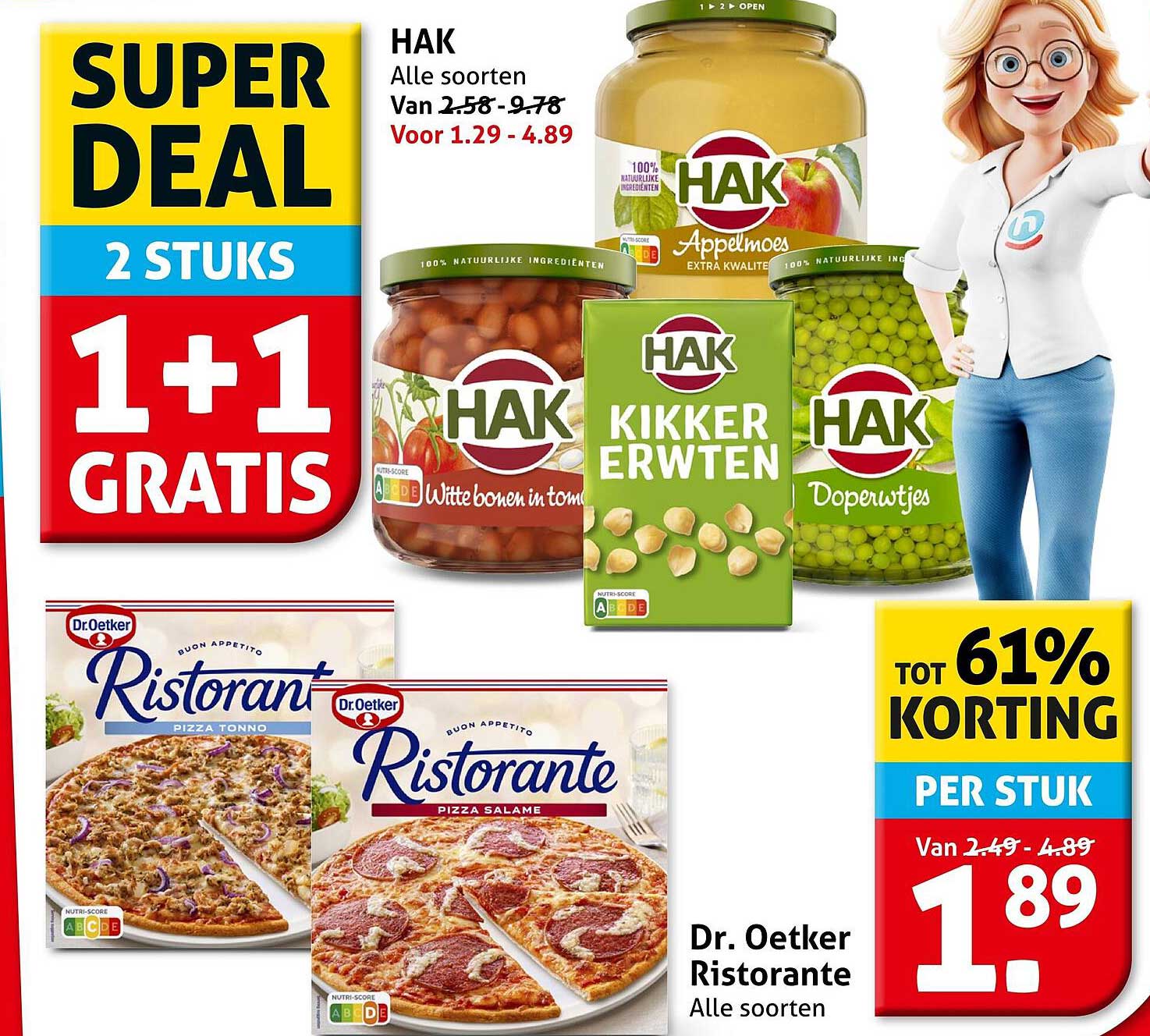 HAK Alle soorten 1+1 GRATIS