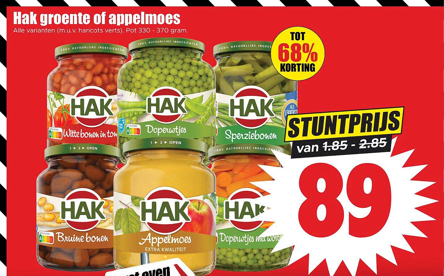 Hak groente of appelmoes