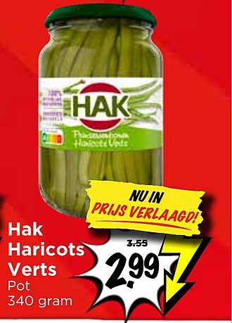 Hak Haricots Verts Pot 340 gram NU IN PRIJS VERLAAGD!