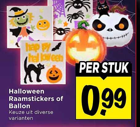 Halloween Raamstickers of Ballon
