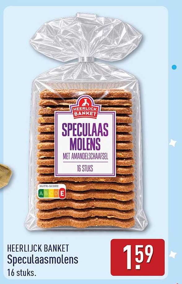 HEERLIJK BANKET Speculaasmolens 16 stuks.