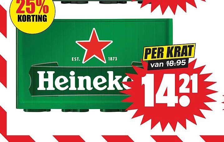 Heineken PER KRAT 25% KORTING