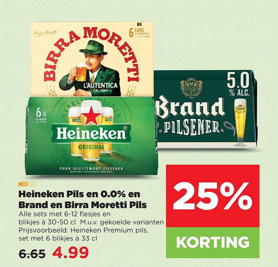 Heineken Pils en 0.0% en Brand en Birra Moretti Pils