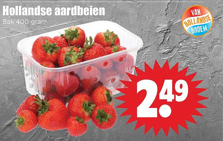Hollandse aardbeien Bak 400 gram.