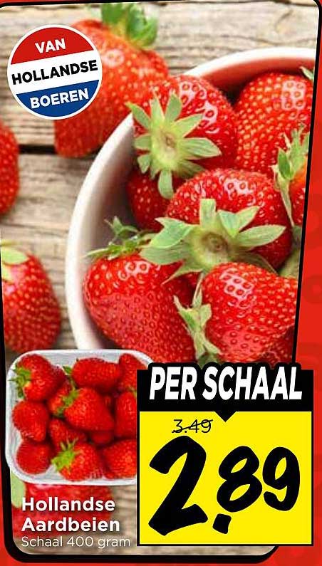 Hollandse Aardbeien Schaal 400 gram PER SCHAAL