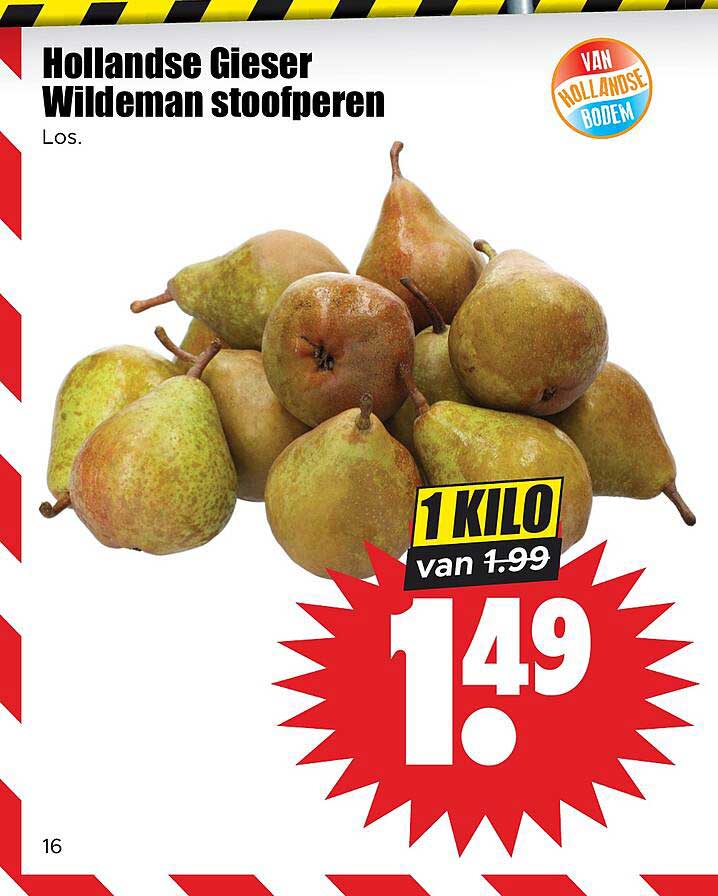 Hollandse Gieser Wildeman stoofperen Los. 1 KILO van 1.99