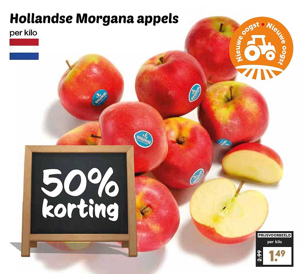 Hollandse Morgana appels per kilo 50% korting