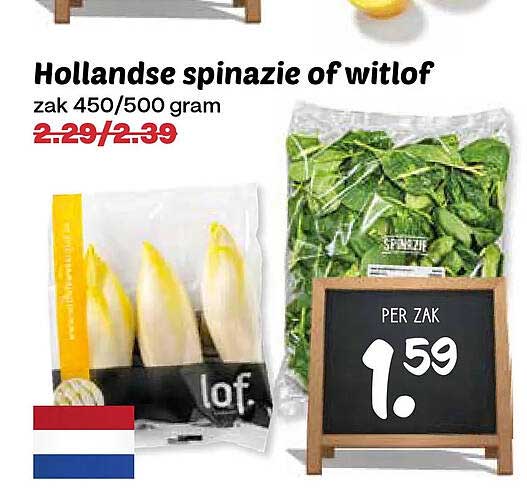 Hollandse spinazie of witlof