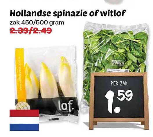 Hollandse spinazie of witlof