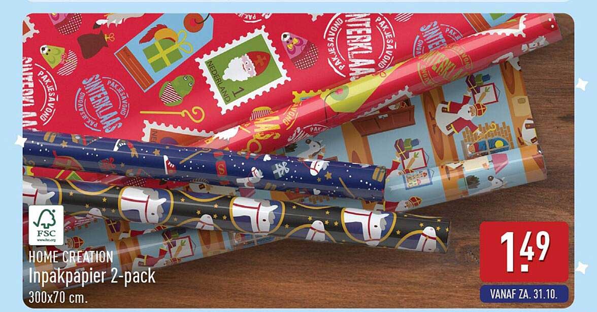 HOME CREATION Inpakpapier 2-pack 300x70 cm.