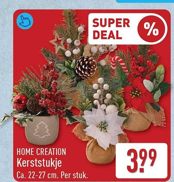 HOME CREATION Kerststukje Ca. 22-27 cm. Per stuk. SUPER DEAL %