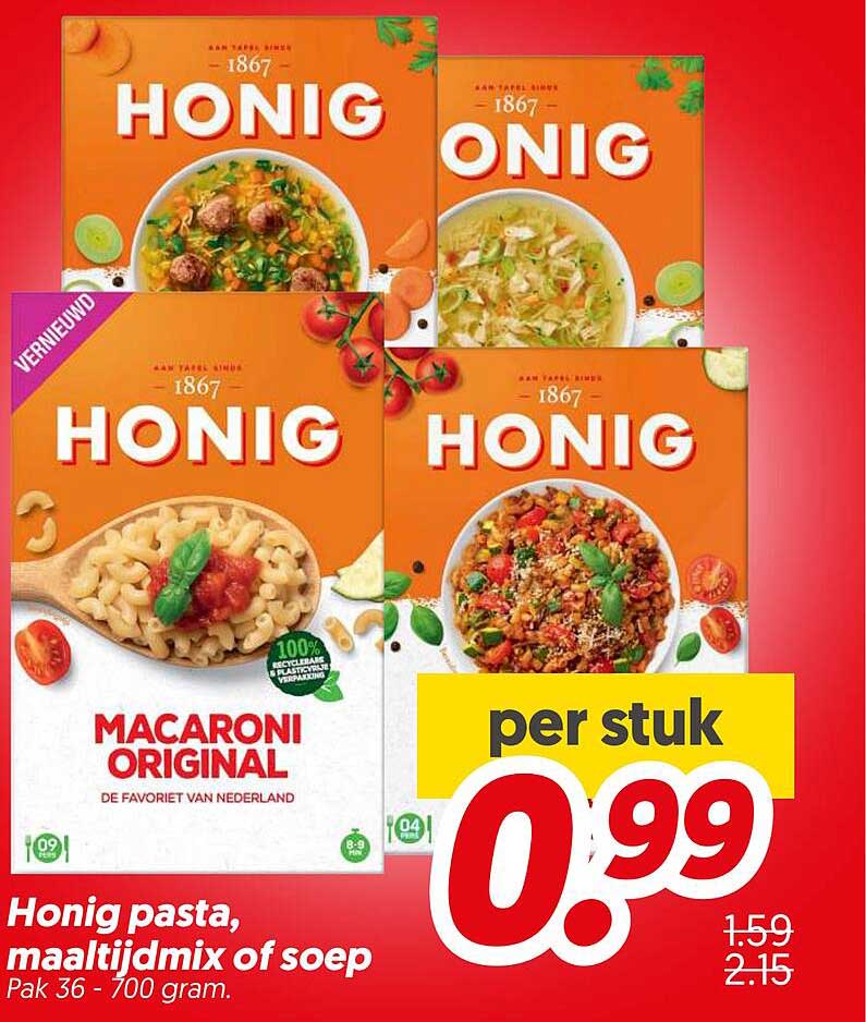 Honig pasta, maaltijdmix of soep