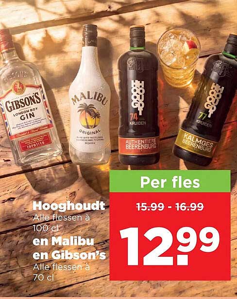 Hooghout Alle flessen à 100 cl en Malibu en Gibson’s Alle flessen à 70 cl