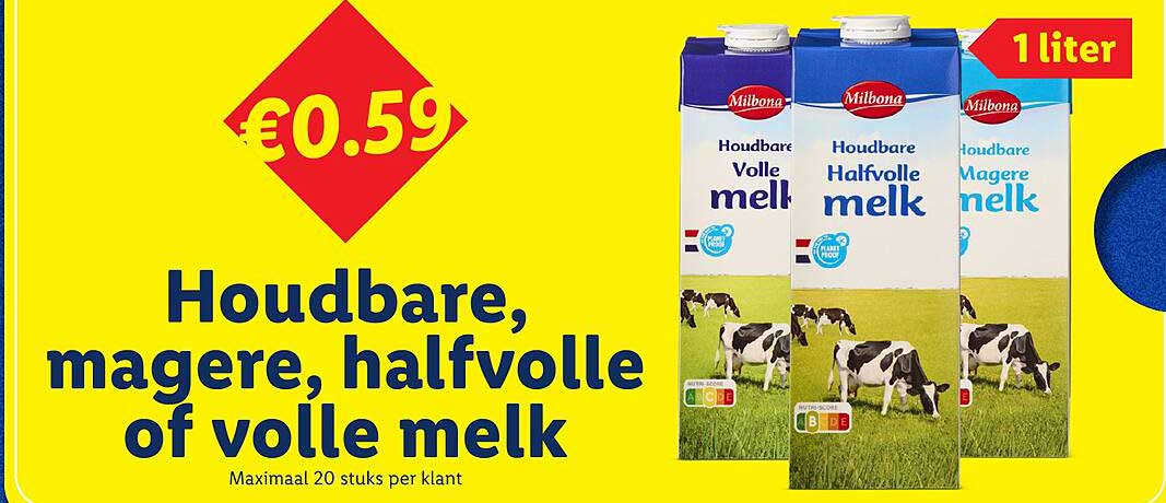 Houdbare, magere, halfvolle of volle melk