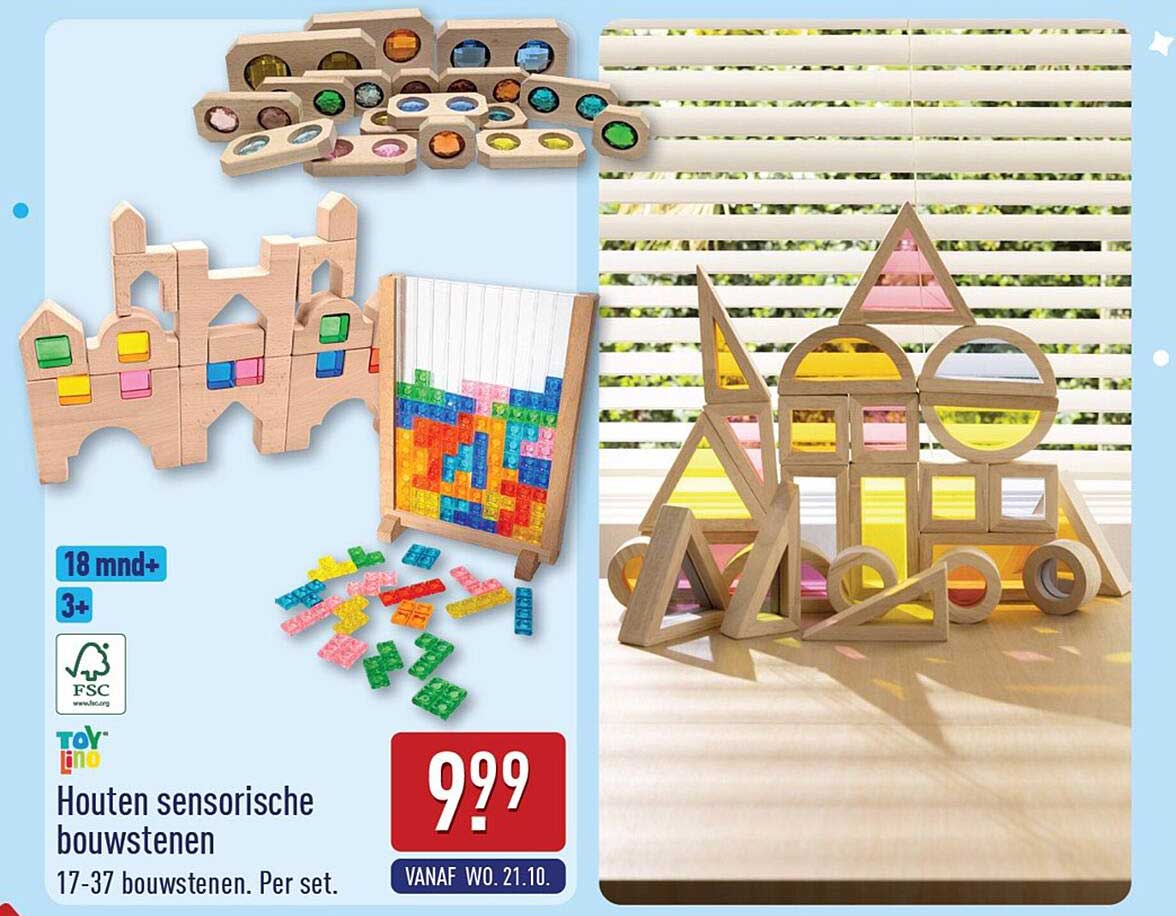 Houten sensorische bouwstenen