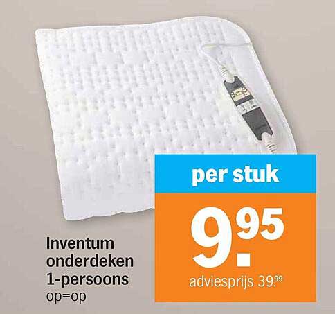 Inventum onderdeken 1-persoons op=op