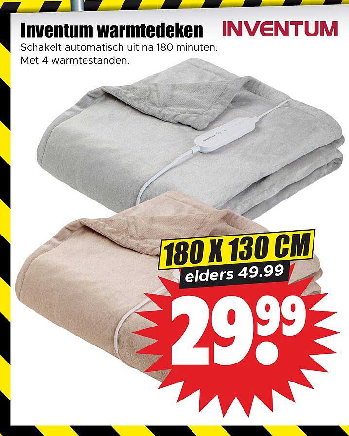 Inventum warmtedeken 180 x 130 cm