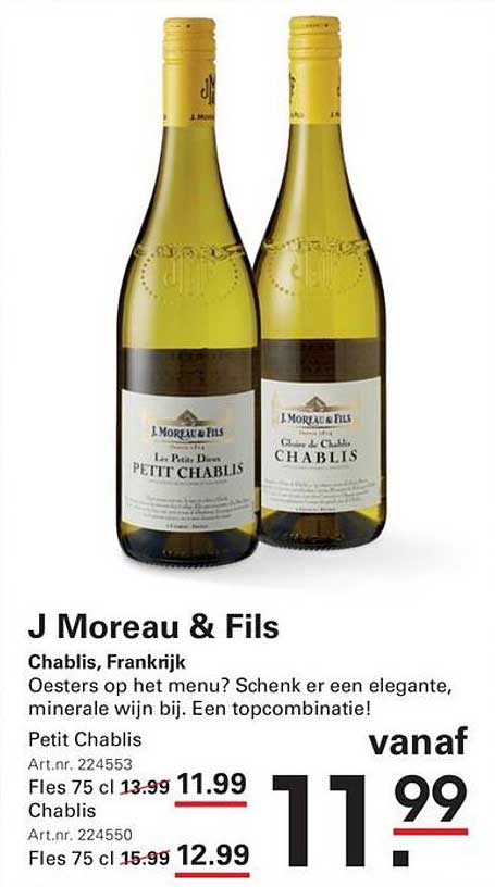 J Moreau & Fils Petit Chablis Chablis, Frankrijk vanaf 11.99