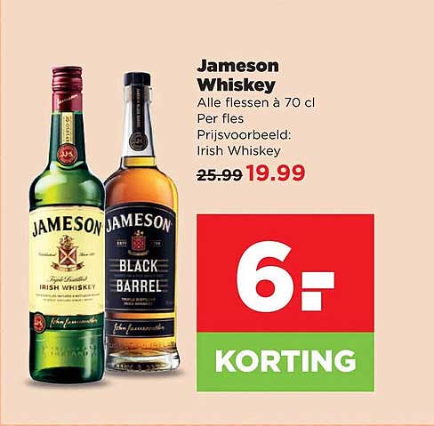 Jameson Whiskey 6,- KORTING