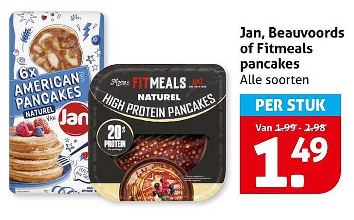 Jan, Beauvoords of Fitmeals pancakes Alle soorten PER STUK