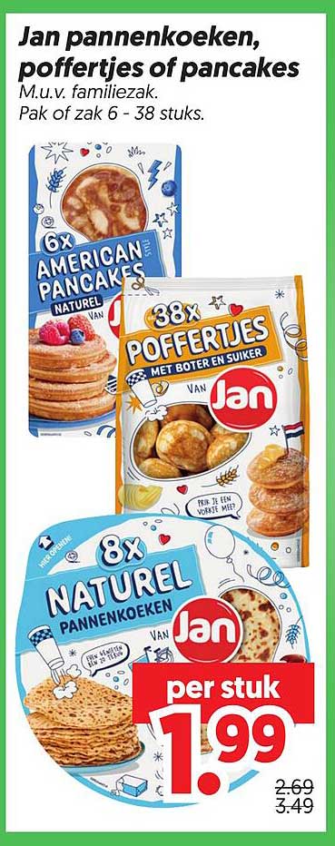 Jan pannenkoeken, poffertjes of pancakes