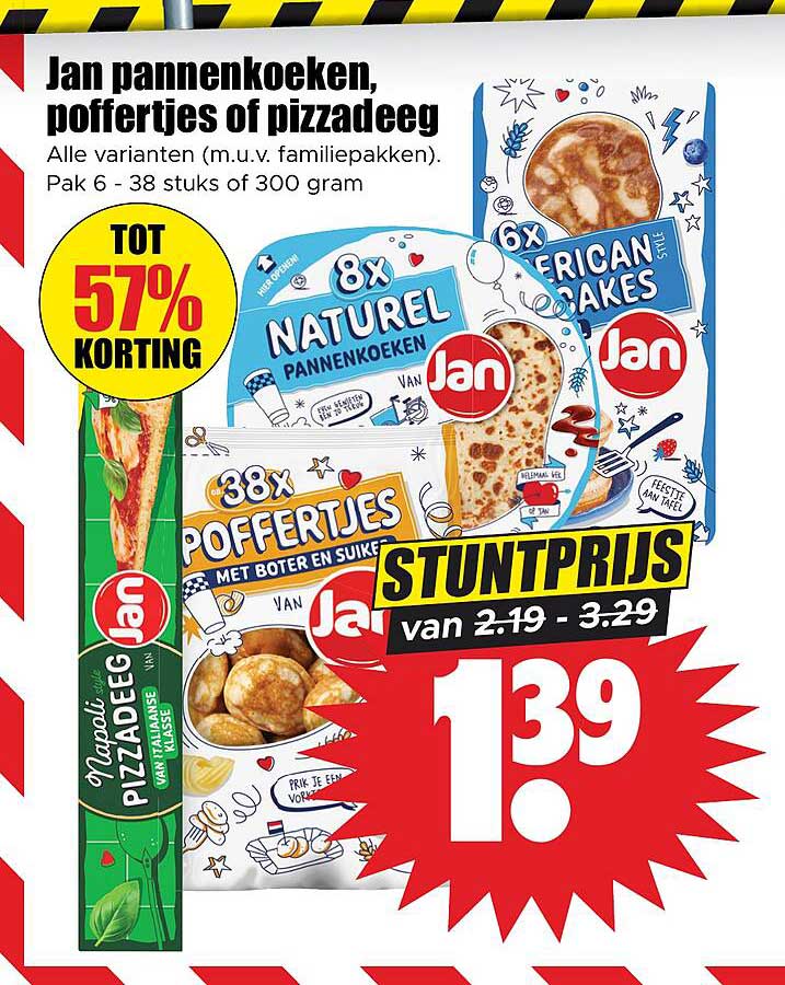 Jan pannenkoeken, poffertjes of pizzadeeg