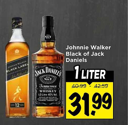 Johnnie Walker Black of Jack Daniels 1 liter